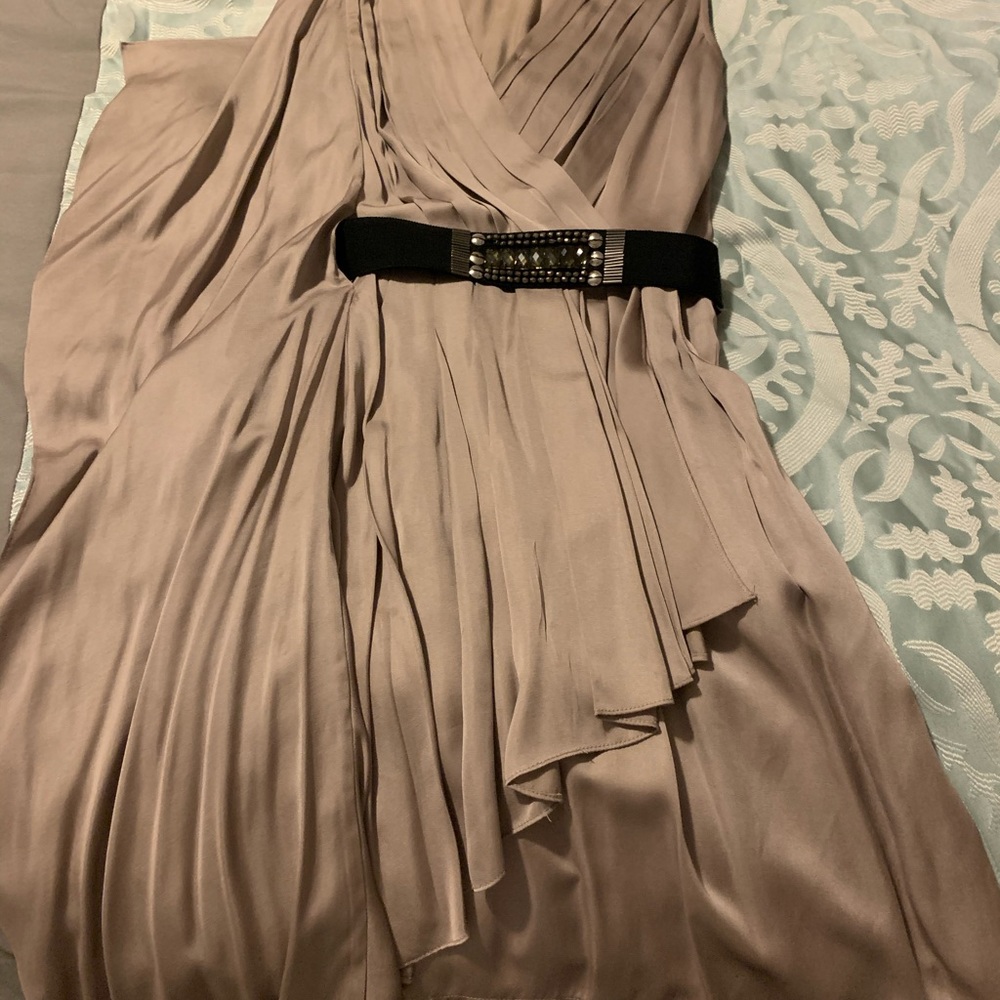 Gold silk dress
